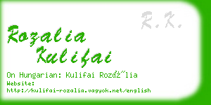 rozalia kulifai business card